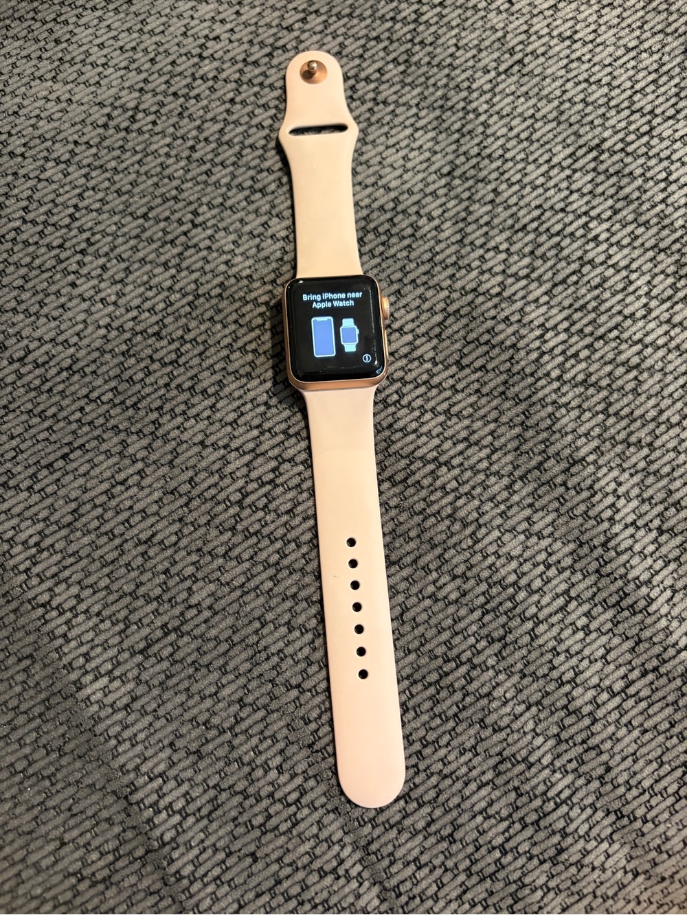 Apple Watch with Light Pink Sport Band